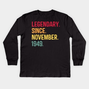 70th Birthday Gift Vintage 1949 November Classic Mens Womens T-Shirt Kids Long Sleeve T-Shirt